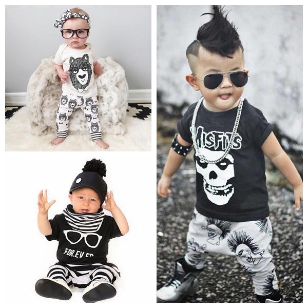 INS Fashion Cotton Baby Boys Girls Clothes short sleeve Newborn T-shirt Pants Infant Sets Kids Clothing