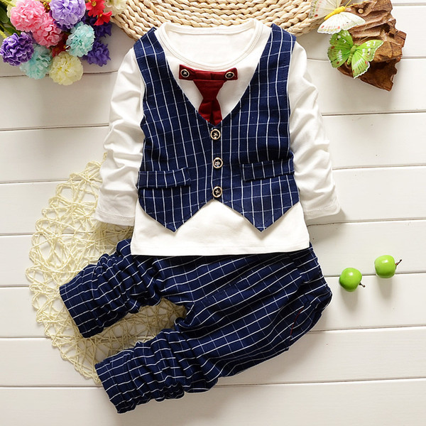 Baby Boy ClothIings Sets New Fashion Long Sleeve Child Gentleman Suit Kids Boy Clothes BabyAutumnOutfits