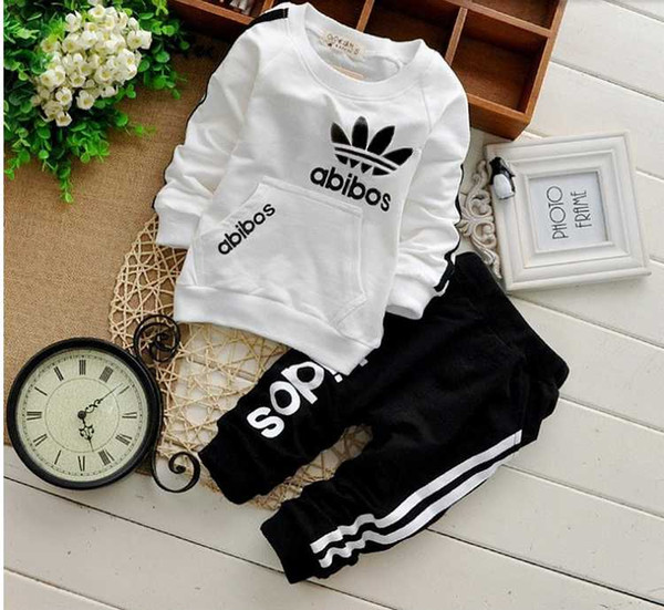 2018 Spring Autumn baby girls Sport suit set long sleeve children hoodies sets hoodies+pants kids 2 pcs clothing set