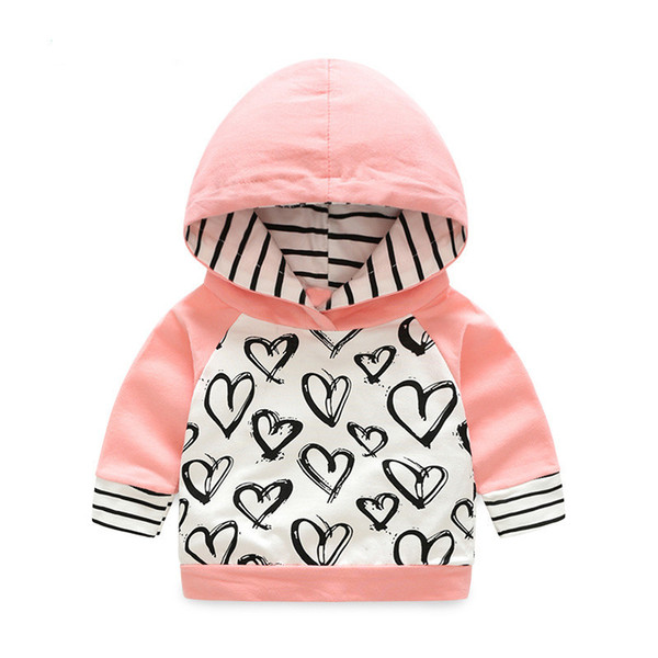 Fashion Cute Infant Newborn Baby Girl Clothes Hooded Sweatshirt Striped Pants 2pcs Outfit Cotton Baby Tracksuit Set