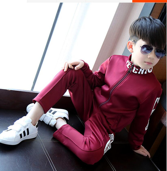 Spring Boys Sport Suit 2018 New Leisure Tracksuits for Girls Two-piece Children Long Sleeve Kids Clothing Set with Letter Autumn