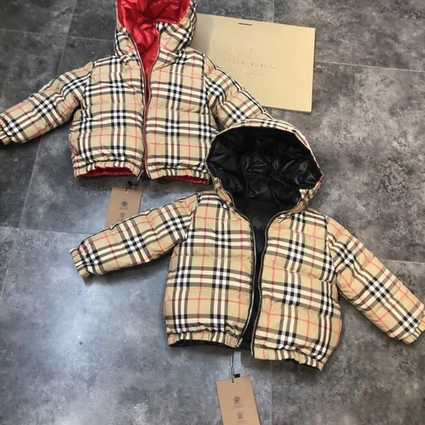 Top b brand down jackets Winter down jacket parka for girls boys coat children's clothing for snow wear zipper baby outerwear Double-sided w