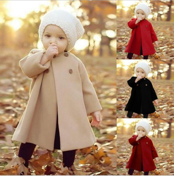 11.11 Autumn and winter new children's baby coat windbreaker long-sleeved button coat girls coat 60-110