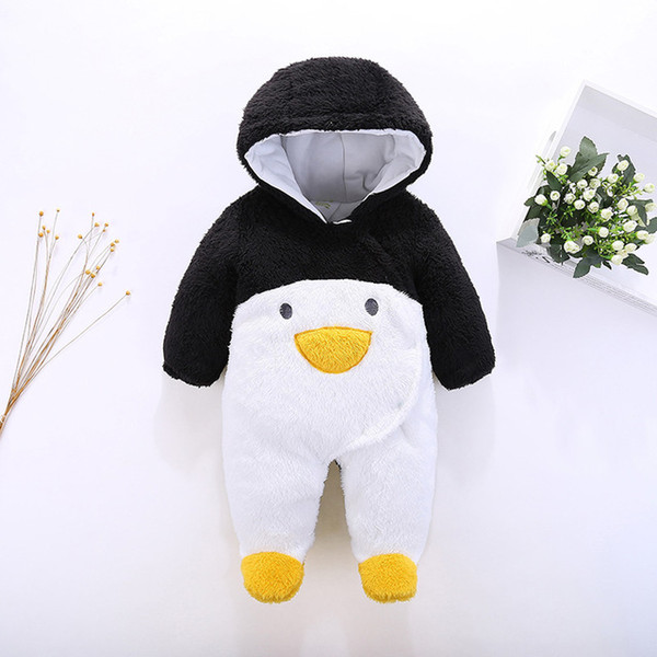 Baby autumn and winter thickening conjoined clothing, men and women go out to take warm clothing neonatal clothes free shipping