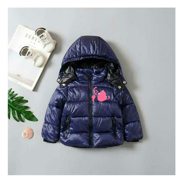 2019 New Style brand Children's Down Cotton Coat Winter Warm Baby Boys Clothing Girls Outwear Kids Coat Free Shipping