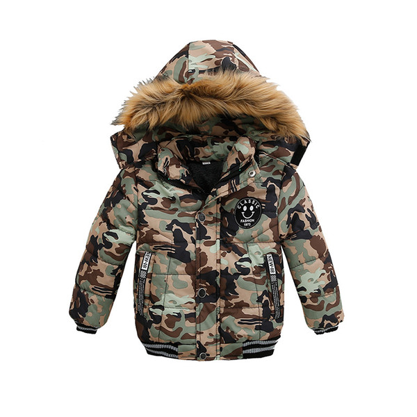 Retail kids winter coats boys designer Luxury camouflage thick padded hooded jackets down coat fashion jacket outwear