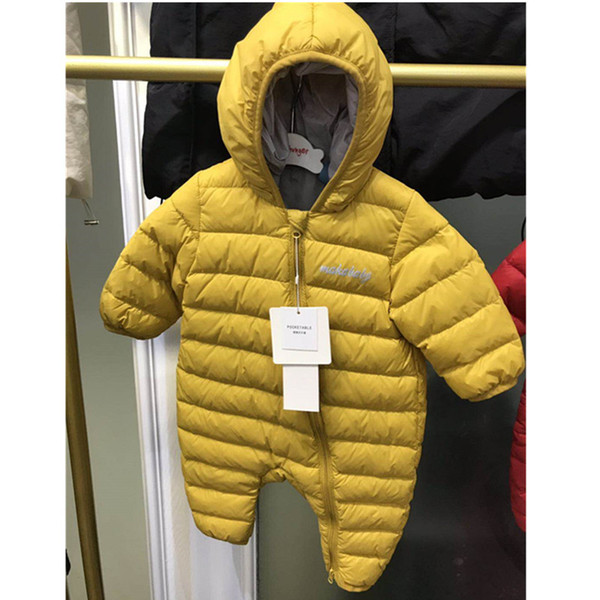 Down Conjoined Jackets Winter Clothes Newborn Light Down Jackets Go Out Embrace Jackets rompers baby infant boy clothes Thickening Down f1