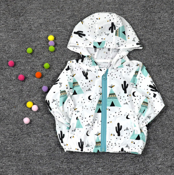 Spring and summer new zipper cardigan Thin type of cartoon for children suntan coat boy girl baby fruit series thin type hoodie coat