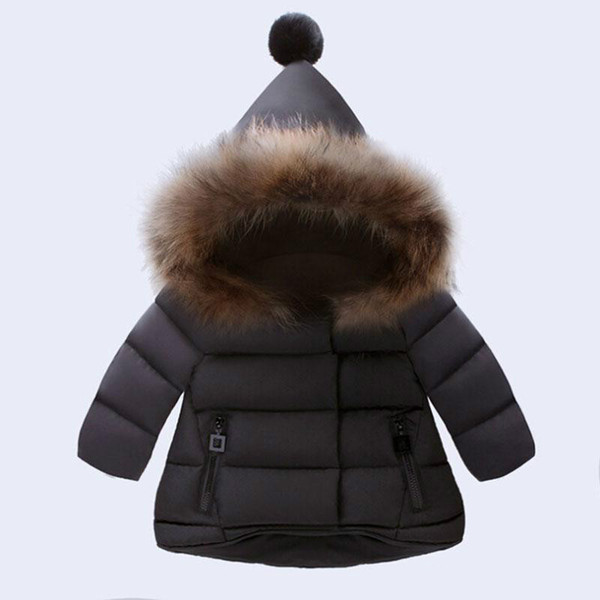 New Arrived Baby Girl Winter Down Coat Kids Thick Clothing Children Warm Outwear Infant Padded Jacket Beige Red Black Color