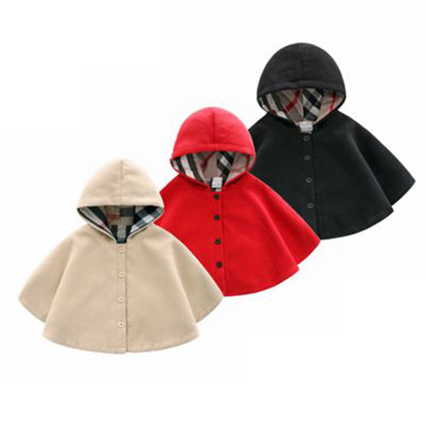 kids Designer Clothes girls Autumn baby girl Clothes Neonatal Wool Windbreak Cloak Babies Thickened Warm Cloak Babies Outwear capeAA19201