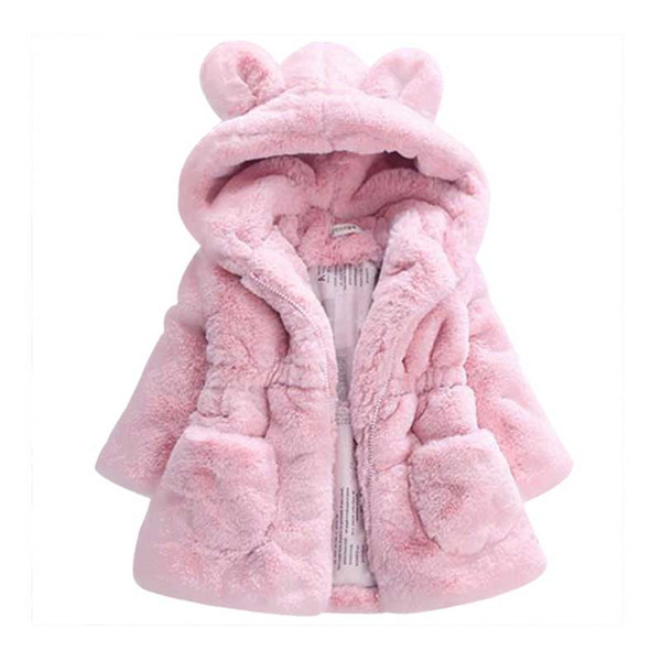 Kids Designer Girls Fur Coat Winter Hooded Baby Jacket Thick Baby Girl Jackets Warm Children Warm Outwears Teddy Bear Coats