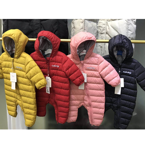 Down Conjoined Jackets Winter Clothes Newborn Light Down Jackets Go Out Embrace Jackets rompers baby infant boy clothes Thickening Down f1