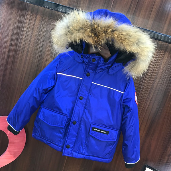 Children down jacket kids designer clothing winter new big fur collar down jacket goose padded boys and girls down jacket custom styles