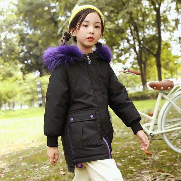 Winter Kids Design Thickening White duck down Coat Baby fur collar Clothing Toddler Boys Warm Down Jacket