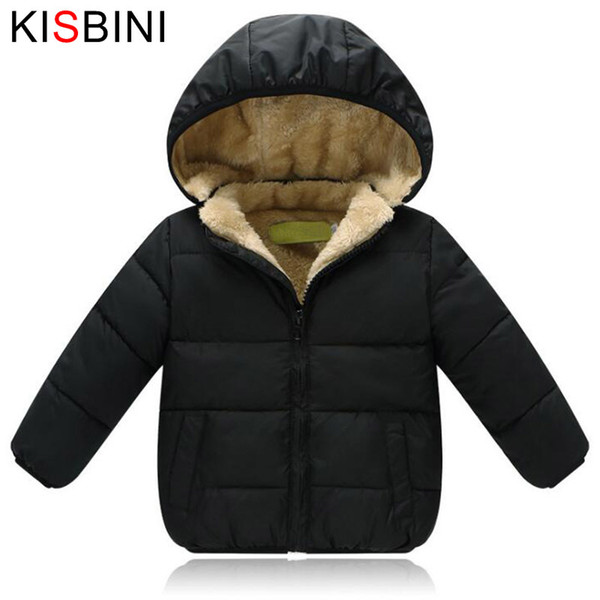 KISBINI Kids Winter Jacket Thick Velvet Girls Boys Coat Warm Children's Jackets Cotton Infant Clothing Padded Jacket Kid Clothes Y18102508