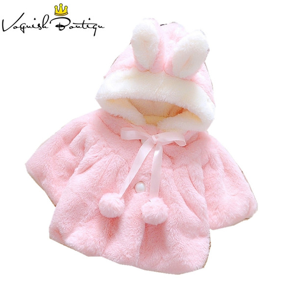 Baby Girls Clothes Baby Outerwear Winter Baby Clothes Bebes Coral Velvet Hood Outwears Cute