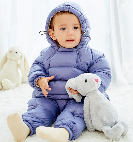 Wholesale sales 2018 new autumn and winter baby jumpsuit down cotton climbing clothes open file baby out clothes suit