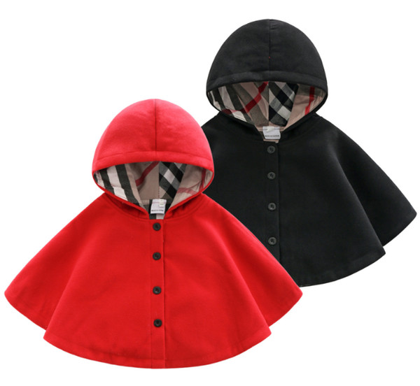 Retail spring and autumn children's clothing newborn woolen windbreaker cape boys and girls baby thickened thermal cloak baby out wear cape