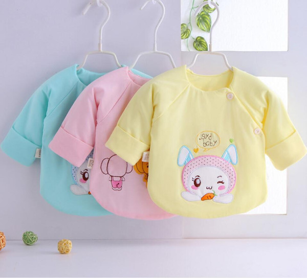 Newborn Outwear Baby Top clothes fall and winter models Boys Grils baby underwear plus cotton lace-up shirt baby warm Top clothes Outfits