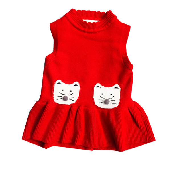 Manji Winter Children Girls Waistcoat For 1-4 Years Warm Thick 18024 High Quality Infant Clothes Cat Print Baby Girl Clothes