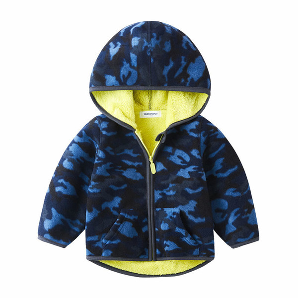 Fleece jacket boy child 2019 new children Korean version plus velvet spring autumn winter clothes baby trendy thickening coat