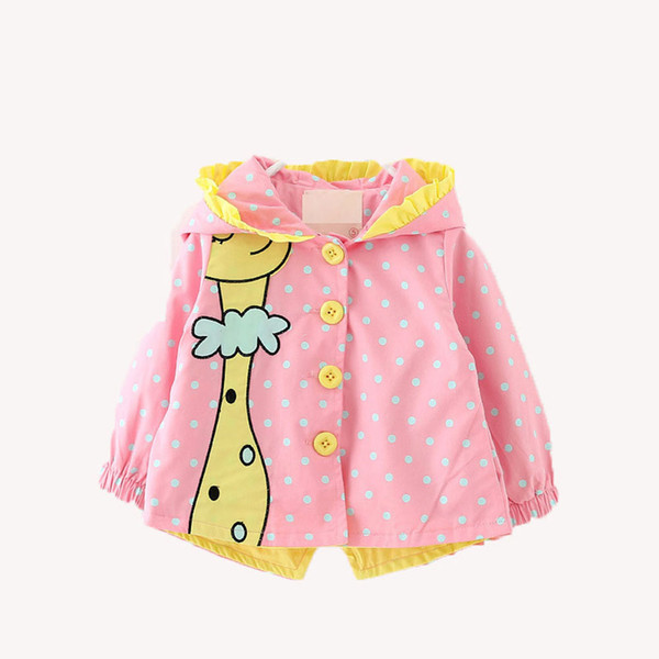 Baby Girls Jackets Cartoon Bunny Infant Kids Windbreaker Cute Ear Hooded Toddler Girl Coats Casacos Infantis Clothes