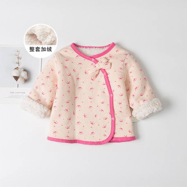 Coat Increase Down Thickening Keep Warm 0-2 Year Woman Baby Lamb Down Autumn And Winter Pure Cotton Western Style Cardigan Jacket Factory