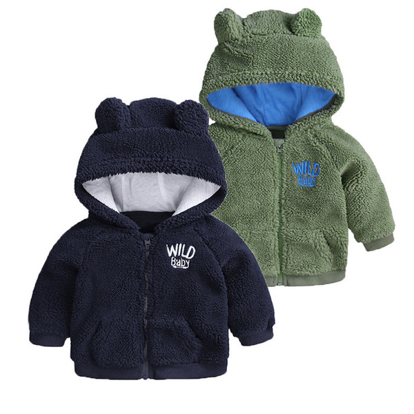 good quality Infant Baby Winter Clothes kids coat Cartoon Ear Hooded Pullover Tops boys coat manteau enfant fille hiver casaco menino