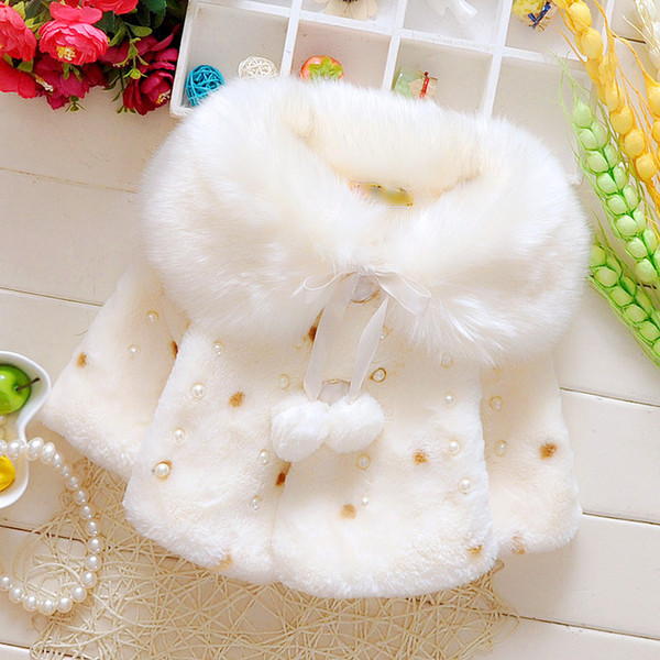 Autumn Winter Warm Baby Girl Cape Coats Cartoon Faux Fur Baby Girl Clothing Children Kids Baby Girl Clothes Cape Cloak Shawl