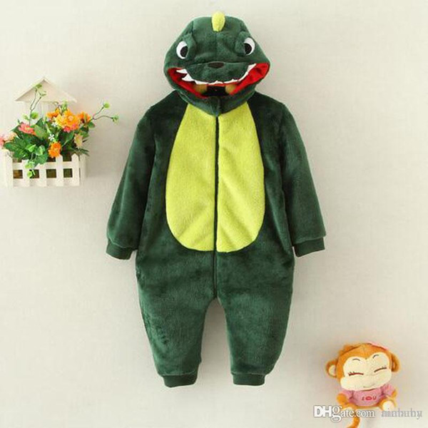 Dinosaur Panda Pajamas Cute Kids Baby Pajamas With Hoods Hat Autumn Long Sleeves Breathable Perform Pajamas 1-Piece With High Quality