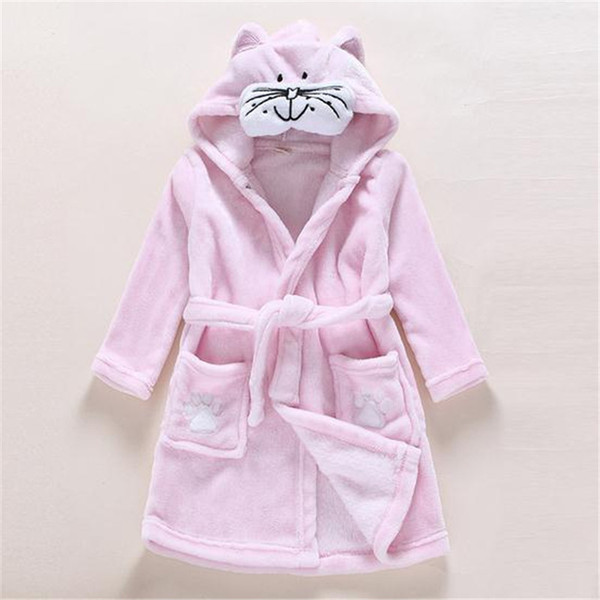 Children Boy Girl Bathrobe Children's Cartoon Bathrobe 6 Kinds Style Goldfish Tiger Mermaid Home Robe Pajamas Kids Leisure Wear Y18103008