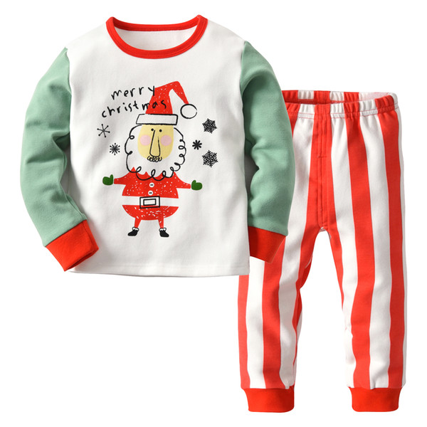 children's home service small children's sleepy sanding cotton cotton Christmas winter pajamas set red bar home pajamas set