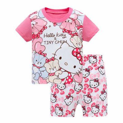 Hot sales kids Pajamas/Pyjamas baby boy clothes children's clothing summer cotton Short Sleeve sleepwear pijama infantil