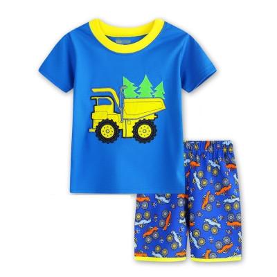 Boy Pajamas Kids Summer Clothing Set Children Pijamas Cartoon Letter T-shirts+Shorts Boys girls Sleepwear Kids Pajama Set Cotton