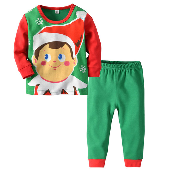 New arrival Christmas Snowman Little Boys Girls Pjs Cotton Pajama Sets Kids Baby Clothing Set Children Clothes