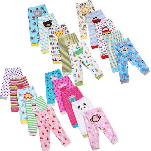 5pcs / Lot Baby Gril Pants Embroidered Animals Baby Pants 100% Cotton Infant Trousers Children's Pants Baby Clothing Sets V20