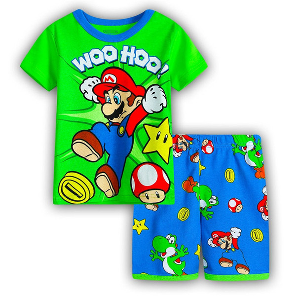 Children's pajamas set summer short sleeved boy pyjamas girls cartoon home clothes kids sleepwear clothes Nightwear homewear