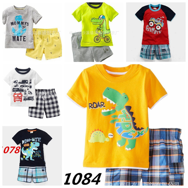 Summer Baby Sleepwears Cartoon Suits Boys Pajamas Children Pyjamas Girls Cartoon Short Sleeve 2-7year nightgown set