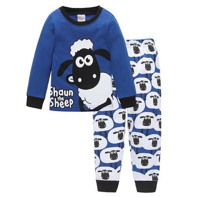 2017 fashion Kids Baby Boys Cartoon sheep Pajama Sets 2PCs Children Sleepwear Homewear Sleepwear Long Sleeve Pajamas set