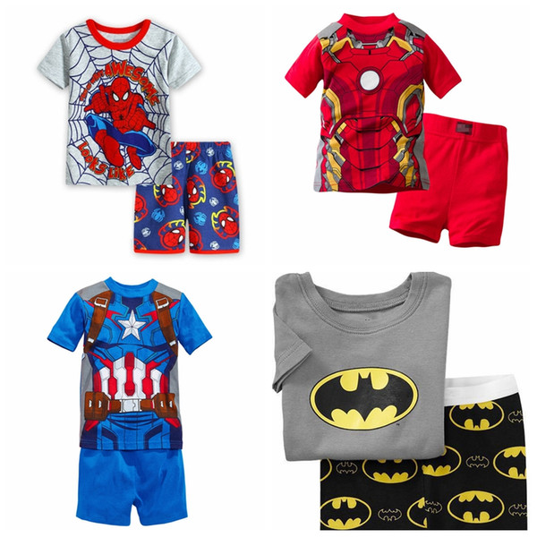 Brand Summer Kids Girls Boys Print Pajamas Short Sleeve Set Cartoon Pijamas Sleepwear Toddler Pyjamas Clothing SP67