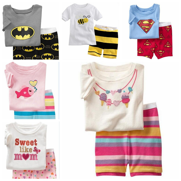 Children Cartoon Pajamas Sets Girls Summer Pyjamas Kids Short Sleeve Top +Short Pajamas Baby Girl Sleepwear Pajama Infantil SP70