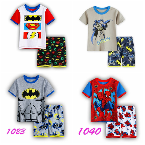 Drop Shipping NEW boys sleeping wear sets 2pcs pajamas sets baby nightwear short sleeve t-shirts+shorts cartoon SP65