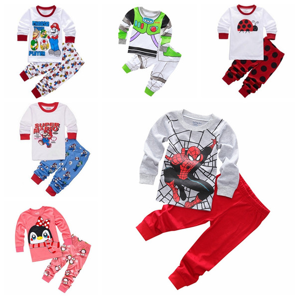 NEW cartoon kids pajama sets,kids pajamas sleepwear boys girls nightwear pajamas toddler baby pyjamas pijama