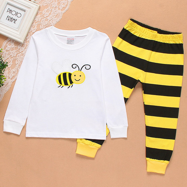 Children's pajamas set autumn fashion cartoon baby boy clothing set 100% cotton Boy's pajamas Children Little bee Sleepwear