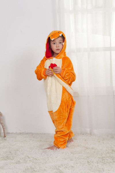 Girls Clothes Pajamas Kigurumi Cartoon Charmander Animal Licorne Onesie Sleepers Boy Halloween Costume Jumpsuit