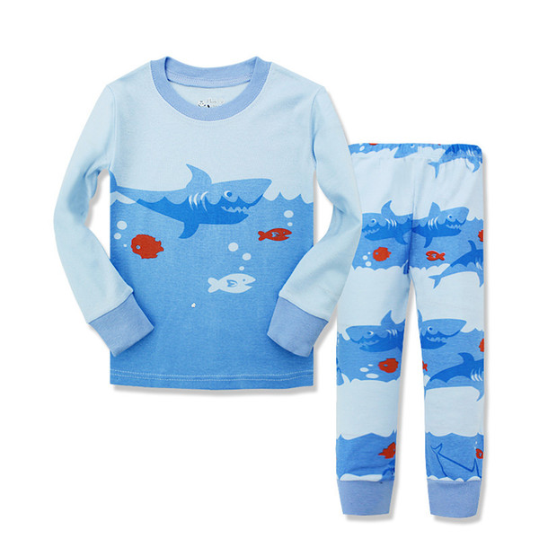 Factory direct sale style wool worsted combed cotton autumn pantsuit children's cotton underwear sets carton kids pajamas spring winter