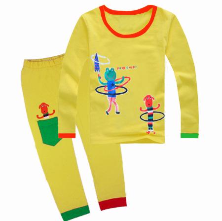 A piece of foreign trade pure cotton children's clothing for warm children's pajamas spring fall and winter