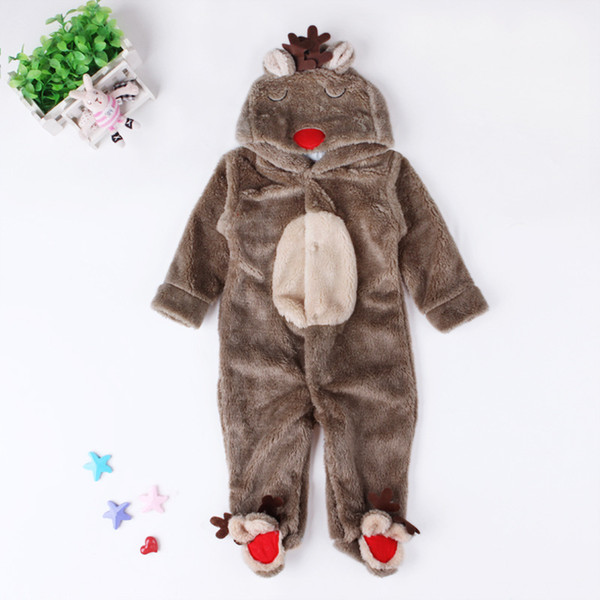 baby pajamas kids boys girls clothes autumn winter pajamas elk coral fleece baby climbing clothes