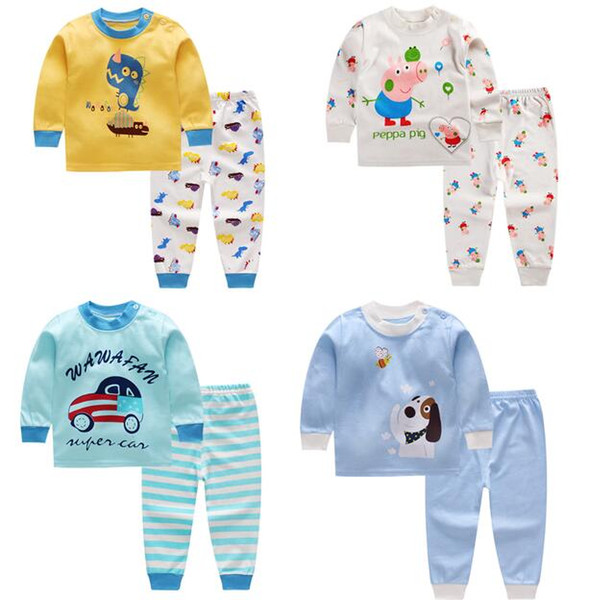 Retail 0-5years Cartoon Baby Kids Girls Boys Nightwear Pajamas Pyjamas Sleepwear Suit