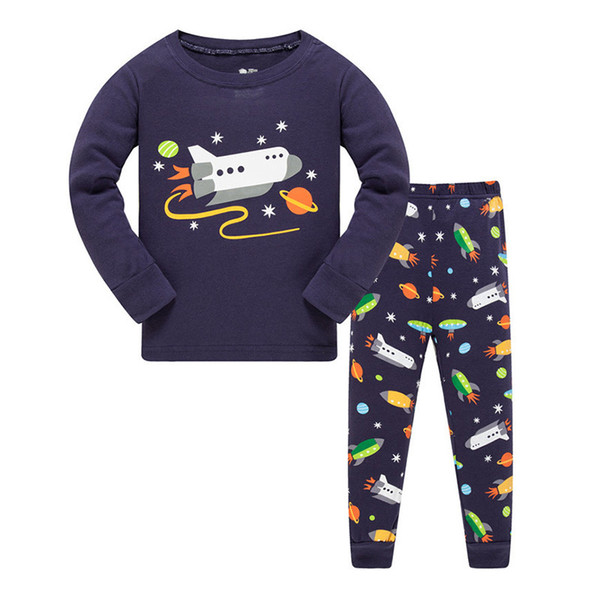 Kids Pajamas Sets 2019 Cotton Baby Boys Girls Clothes Toddler Girl Pijamas 2 pcs Sleepwear Long Sleeve Cartoon Nightwear Boy 8Y